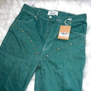 REFORMATION NWT Cowboy Studded High Rise Straight Jeans